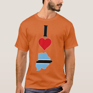 I Liebe Botswana Vertikal I Herzenlandkarte T-Shirt