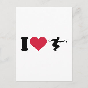 I Liebe Boule Boccia Player Postkarte
