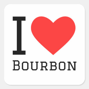 I Liebe bourbon Quadratischer Aufkleber