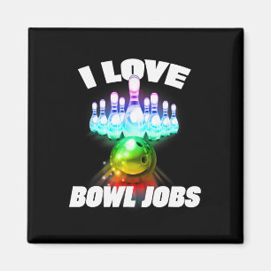 I Liebe Bowl Jobs Gay Rainbow Matching Team Bowlin Magnet