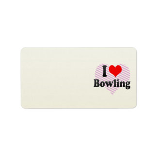 I LIEBE BOWLING ADRESSAUFKLEBER