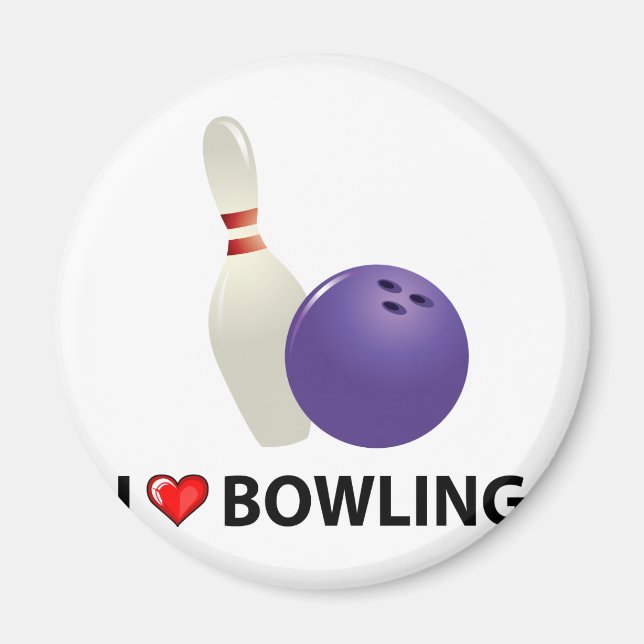 I LIEBE BOWLING MAGNET (Vorne)
