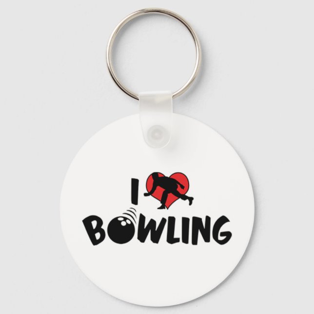 I LIEBE BOWLING SCHLÜSSELANHÄNGER (Vorderseite)