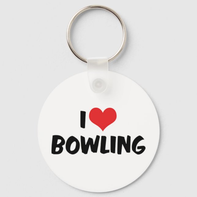 I LIEBE BOWLING SCHLÜSSELANHÄNGER (Vorderseite)