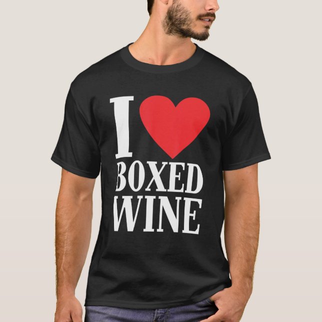I Liebe Boxed Wein Niedrig Wein 1 T-Shirt (Vorderseite)