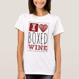 I Liebe Boxed Wine Barbed Wire Heart T-Shirt