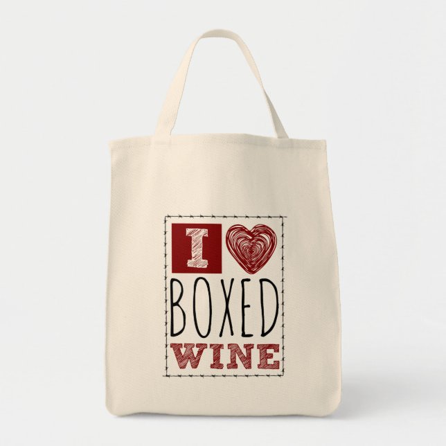 I Liebe Boxed Wine Barbed Wire Heart Tragetasche (Vorne)