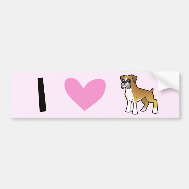 I Liebe-Boxer Autoaufkleber (Vorne)