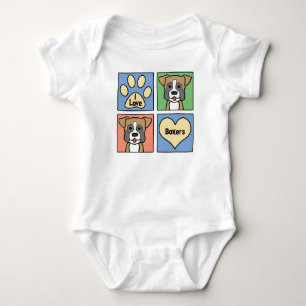 I Liebe-Boxer Baby Strampler