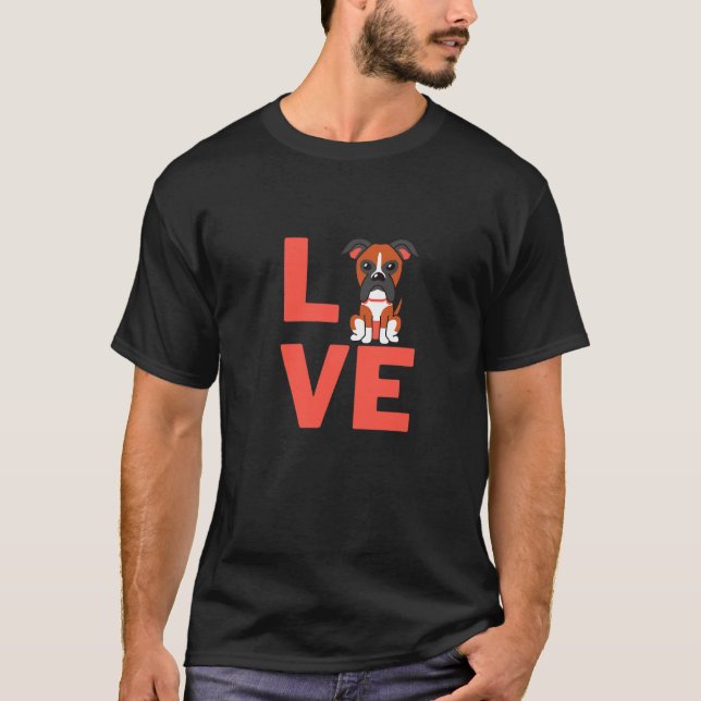I Liebe Boxer Hunde Hauseigentümer und Tierhalter T-Shirt (Vorderseite)