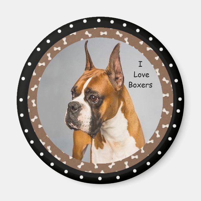 I Liebe Boxer Hunde Magnet (Vorne)
