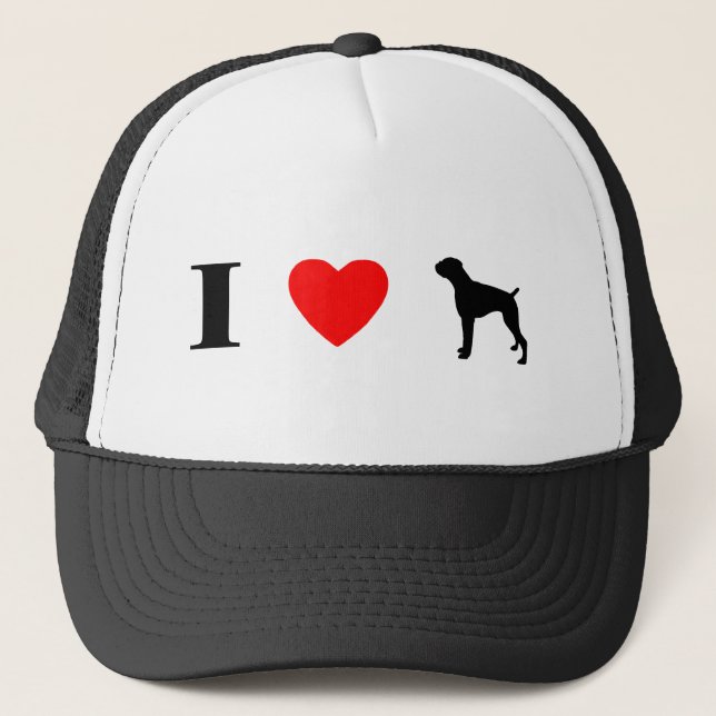 I Liebe-Boxer-Hut Truckerkappe (Vorderseite)