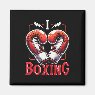 I Liebe Boxing Red Boxing Gloves Heartshape Liebe Magnet