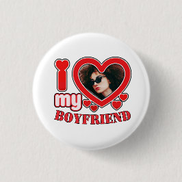 I Liebe Boyfriend Girlfriend Bubbly Heart Foto Button