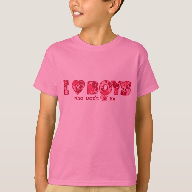I Liebe Boys Bug und hawaiianischer Print-Cartoon  T-Shirt (Vorderseite)
