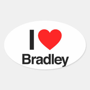 i Liebe Bradley Ovaler Aufkleber