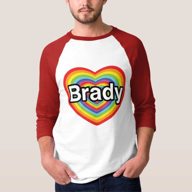 I Liebe Brady: Regenbogenherz T-Shirt (Vorderseite)
