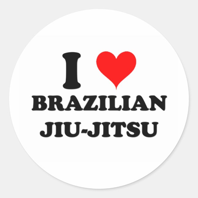 I Liebe Brasilianisch Jiu-Jitsu Runder Aufkleber (Vorderseite)
