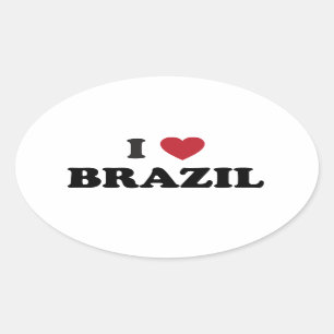 I Liebe Brasilien Ovaler Aufkleber