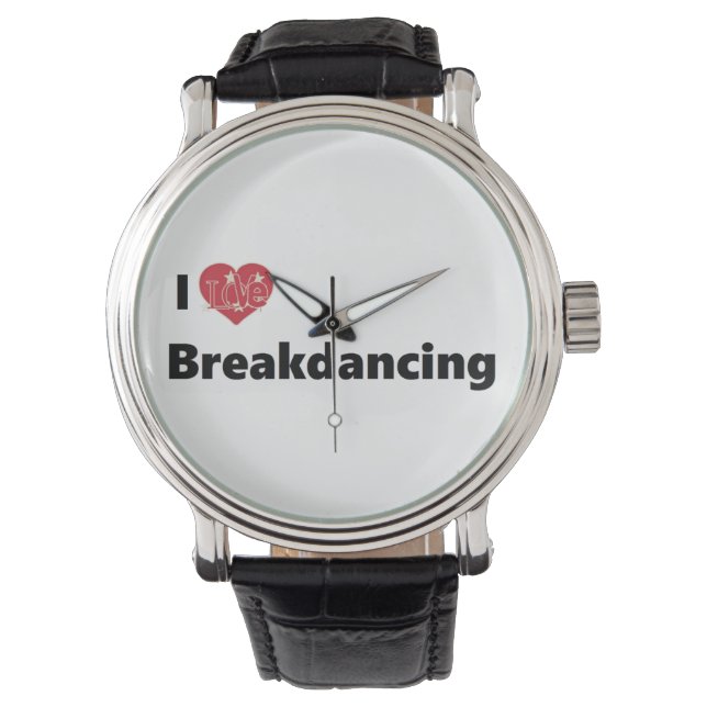 I Liebe Breakdance Armbanduhr (Vorderseite)