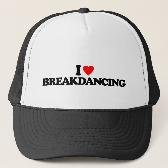 I LIEBE BREAKDANCING TRUCKERKAPPE (Vorderseite)