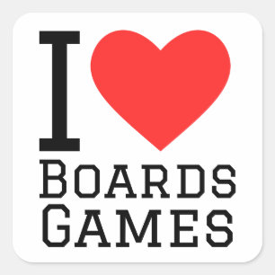 I Liebe Brettspiele Quadratischer Aufkleber