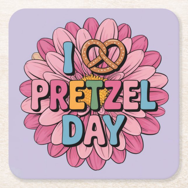 I Liebe Bretzel Day Untersetzer Set (Vorderseite)