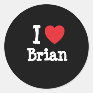 I Liebe Brian Herz Brauch personalisiert Runder Aufkleber