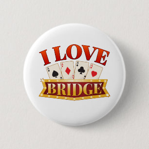 I Liebe Bridge Card Game Player Button