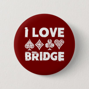 I Liebe Bridge Card Game Player Button