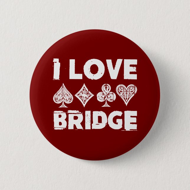 I Liebe Bridge Card Game Player Button (Vorderseite)