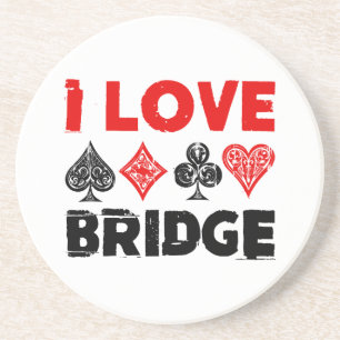 I Liebe Bridge Card Game Player Enthusiasten Getränkeuntersetzer