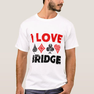 I Liebe Bridge Card Game Player Enthusiasten T-Shirt