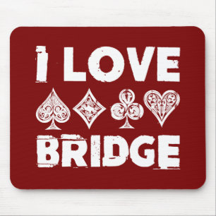 I Liebe Bridge Card Game Player Mousepad