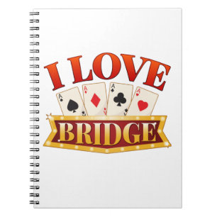 I Liebe Bridge Card Game Player Notizblock
