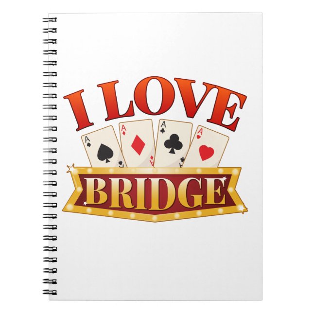 I Liebe Bridge Card Game Player Notizblock (Vorderseite)