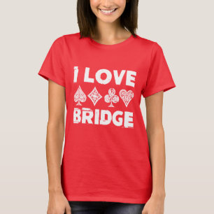 I Liebe Bridge Card Game Player T-Shirt