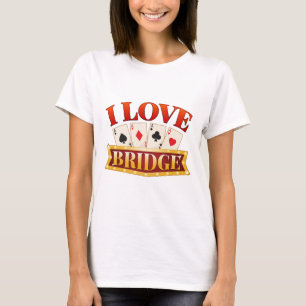 I Liebe Bridge Card Game Player T-Shirt
