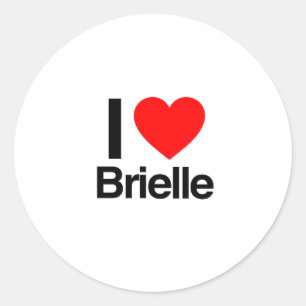 i Liebe brielle Runder Aufkleber