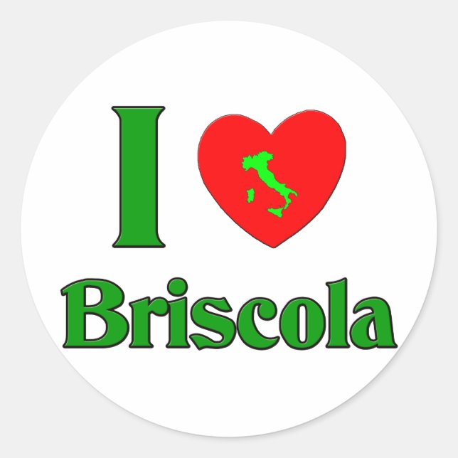 I Liebe Briscola Runder Aufkleber (Vorderseite)