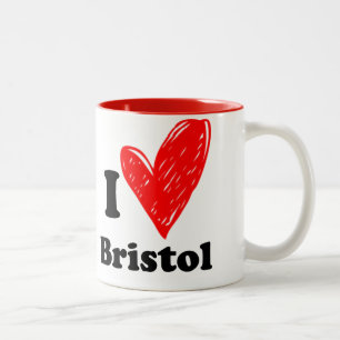 I Liebe Bristol Zweifarbige Tasse