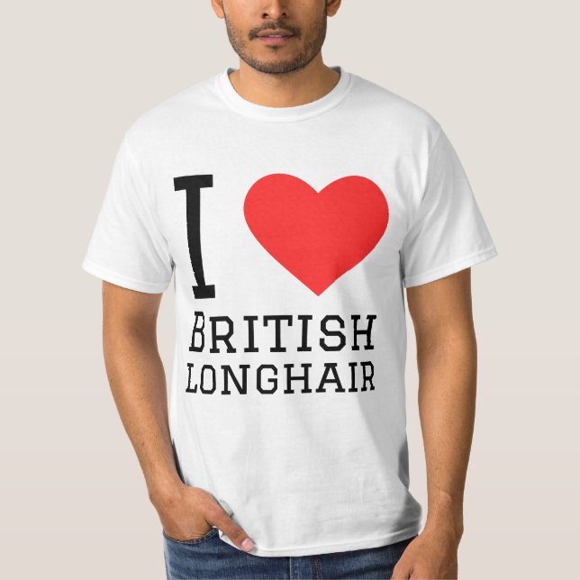 I Liebe Britische Langhaar T-Shirt (Vorderseite)