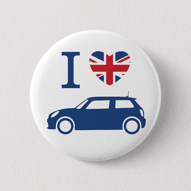 I Liebe British Mini Coopers - Blau - F56-Taste Button (Vorderseite)