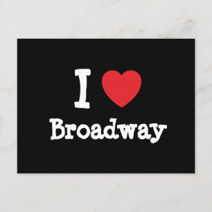 I Liebe Broadway-Herz-Brauch personalisiert Postkarte
