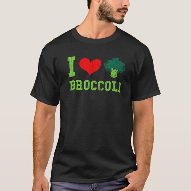 I Liebe Broccoli Funny Veganes Gemüse Vegetarier T-Shirt (Vorderseite)