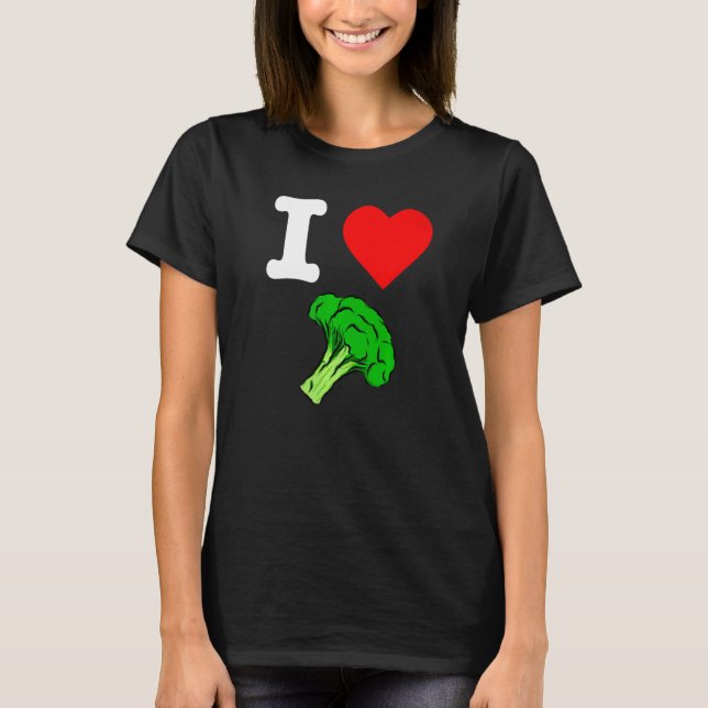I Liebe Broccoli I Herz Gemüse Bio Vegan L T-Shirt (Vorderseite)