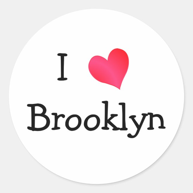 I Liebe Brooklyn Runder Aufkleber (Vorderseite)