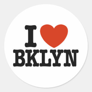 I Liebe Brooklyn Runder Aufkleber