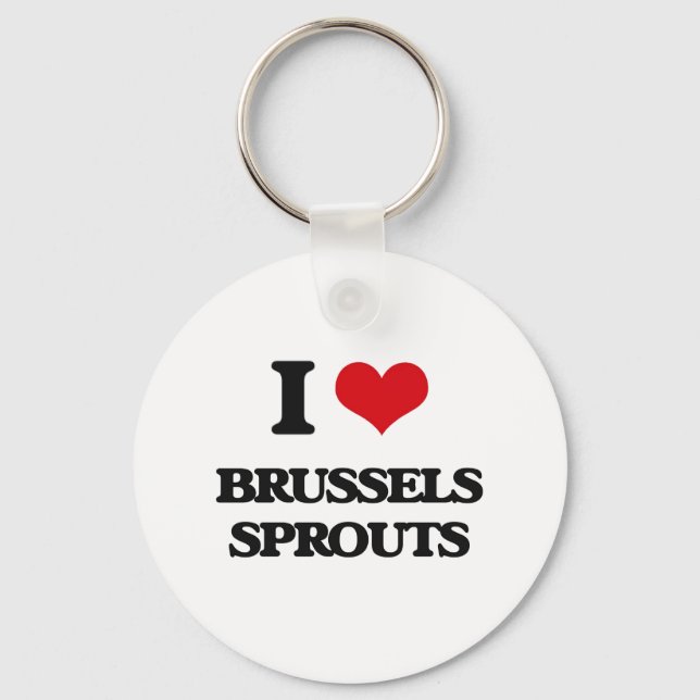 I Liebe Brüssel Sprouts Schlüsselanhänger (Vorderseite)