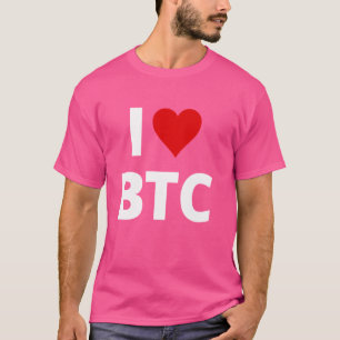 I Liebe BTC (Rotes Herz) - Bitcoin und Krypto T-Shirt